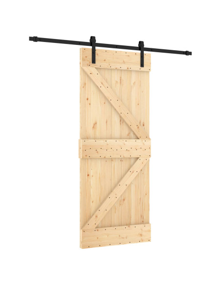 Porta scorrevole Naturale e Nero 85 x 210 cm