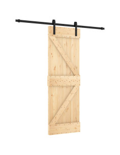 Porta scorrevole Naturale e Nero 70 x 210 cm 2