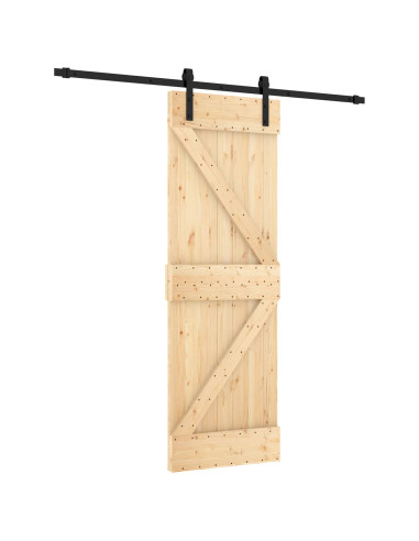 Porta scorrevole Naturale e Nero 70 x 210 cm