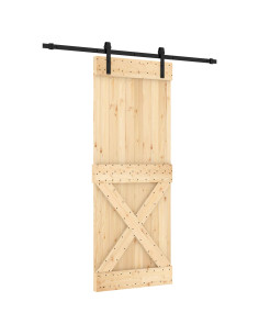 Porta scorrevole Naturale e Nero 80 x 210 cm 2