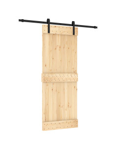 Porta scorrevole Naturale e Nero 80 x 210 cm 2