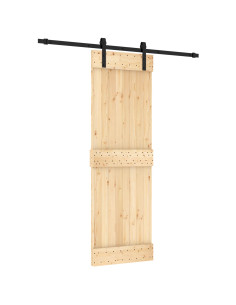 Porta scorrevole Naturale e Nero 70 x 210 cm 2