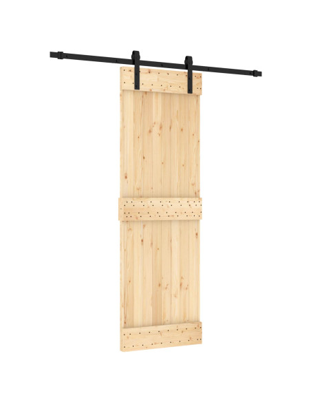 Porta scorrevole Naturale e Nero 70 x 210 cm