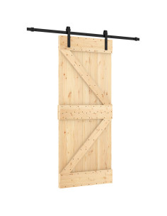 Porta scorrevole Naturale e Nero 85 x 210 cm 2