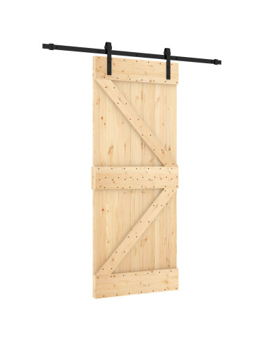 Porta scorrevole Naturale e Nero 85 x 210 cm