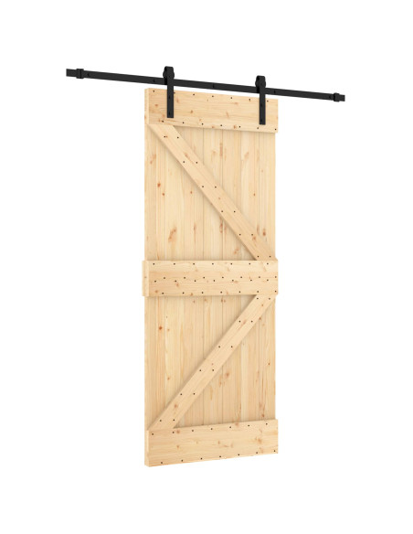 Porta scorrevole Naturale e Nero 85 x 210 cm