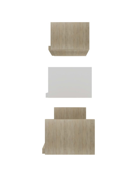 Mensole a Muro 3 pz Bianco e Rovere Sonoma in Legno Multistrato