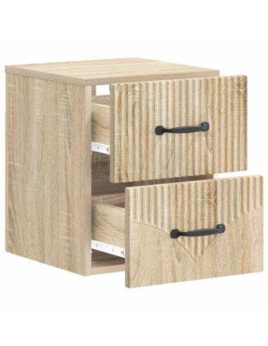 Mobiletto da notte a muro Rovere Sonoma 34,5 x 33 x 40 cm
