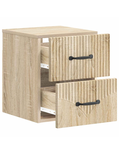Mobiletto da notte a muro Rovere Sonoma 34,5 x 33 x 40 cm