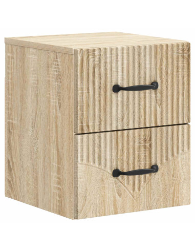 Mobiletto da notte a muro 2 pcs Rovere Sonoma 34,5 x 33 x 40 cm