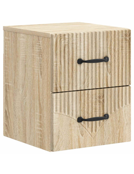 Mobiletto da notte a muro 2 pcs Rovere Sonoma 34,5 x 33 x 40 cm