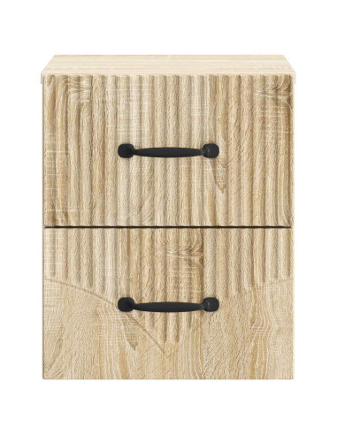 Mobiletto da notte a muro 2 pcs Rovere Sonoma 34,5 x 33 x 40 cm