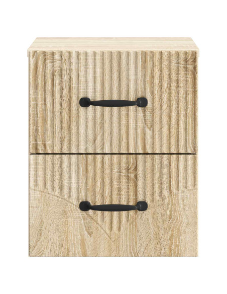 Mobiletto da notte a muro 2 pcs Rovere Sonoma 34,5 x 33 x 40 cm