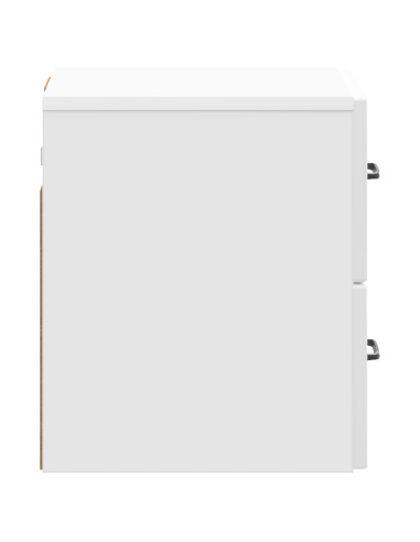 Mobiletto da notte a muro Bianco Lucido 34,5 x 33 x 40 cm