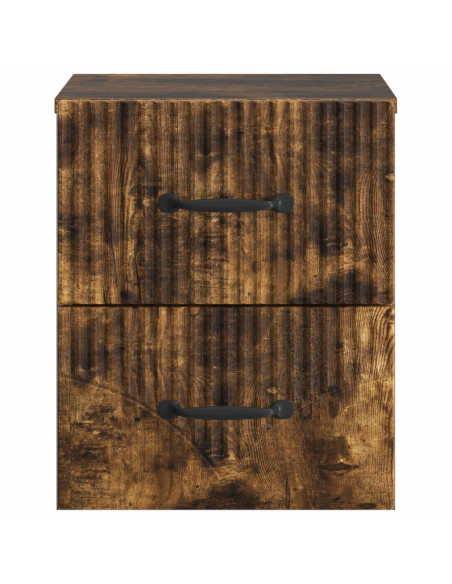 Mobiletto da notte a muro Rovere Fumo 34,5 x 33 x 40 cm