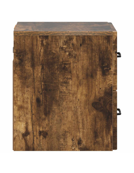 Mobiletto da notte a muro Rovere Fumo 34,5 x 33 x 40 cm