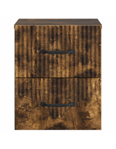 Mobiletto da notte a muro 2 pcs Rovere Fumo 34,5 x 33 x 40 cm