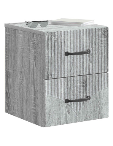 Mobiletto da notte a muro Grigio Sonoma 34,5 x 33 x 40 cm