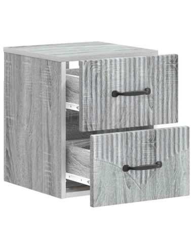 Mobiletto da notte a muro Grigio Sonoma 34,5 x 33 x 40 cm