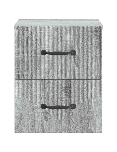 Mobiletto da notte a muro Grigio Sonoma 34,5 x 33 x 40 cm