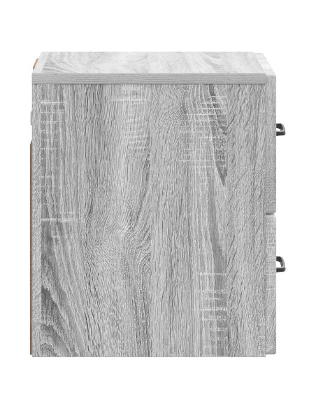 Mobiletto da notte a muro Grigio Sonoma 34,5 x 33 x 40 cm