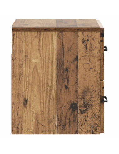 Mobiletto da notte a muro Legno antico 34,5 x 33 x 40 cm