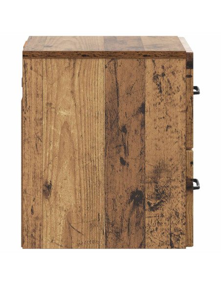 Mobiletto da notte a muro Legno antico 34,5 x 33 x 40 cm