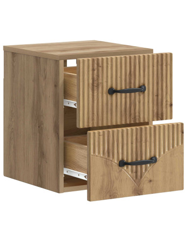 Mobiletto da notte a muro Rovere Artigianale 34,5 x 33 x 40 cm