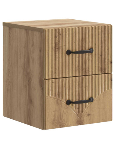 Mobiletto da notte a muro con cassetto 2 pcs Rovere Artigianale