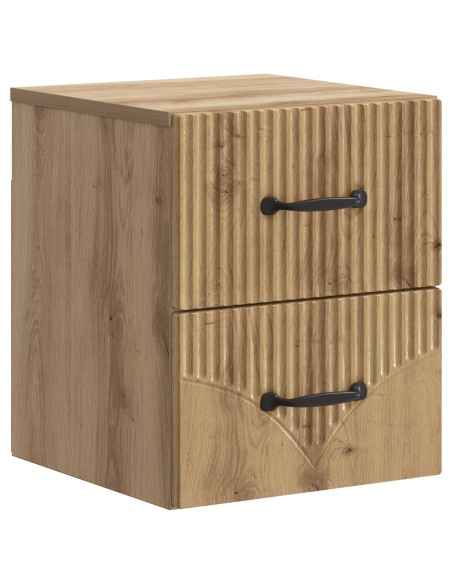 Mobiletto da notte a muro con cassetto 2 pcs Rovere Artigianale