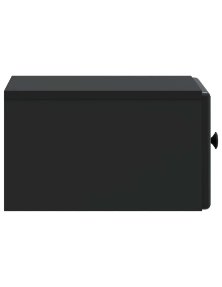 Mobiletto da notte a muro con cassetto Nero 34,5 x 33 x 20 cm