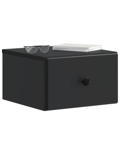 Mobiletto da notte a muro 2 pcs Nero 34,5 x 33 x 20 cm 2