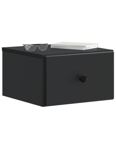Mobiletto da notte a muro 2 pcs Nero 34,5 x 33 x 20 cm