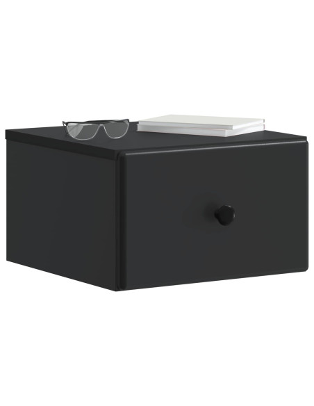 Mobiletto da notte a muro 2 pcs Nero 34,5 x 33 x 20 cm
