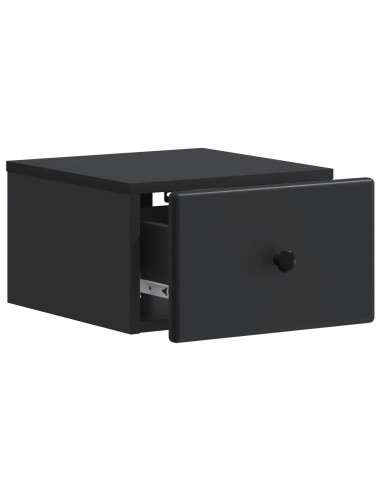 Mobiletto da notte a muro 2 pcs Nero 34,5 x 33 x 20 cm