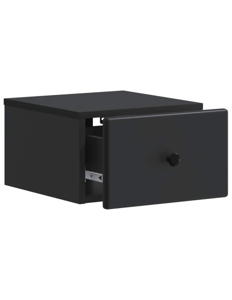 Mobiletto da notte a muro 2 pcs Nero 34,5 x 33 x 20 cm