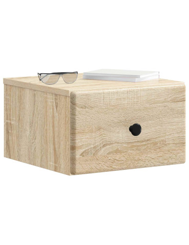 Mobiletto da notte a muro Rovere Sonoma 34,5 x 33 x 20 cm