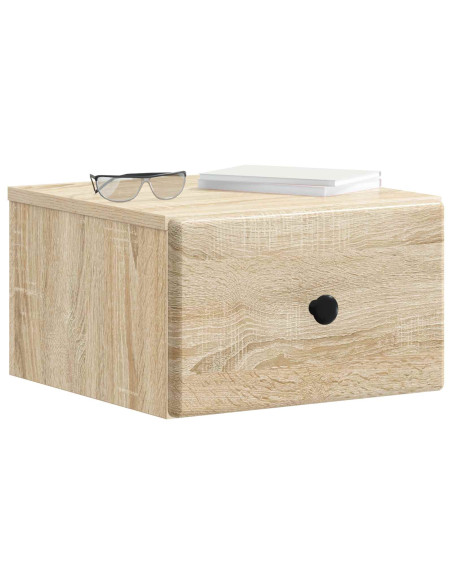 Mobiletto da notte a muro Rovere Sonoma 34,5 x 33 x 20 cm