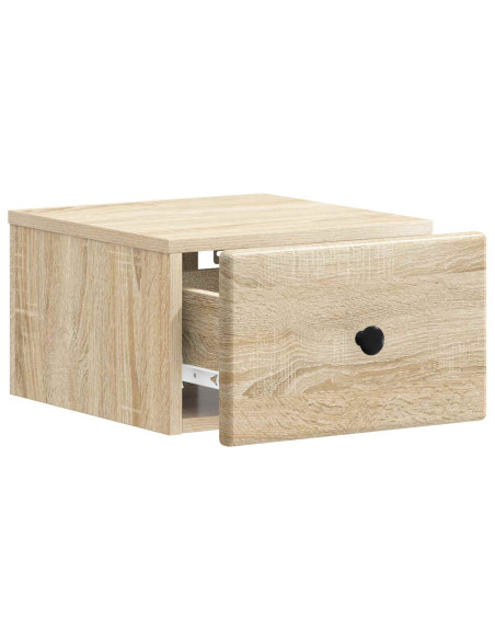 Mobiletto da notte a muro Rovere Sonoma 34,5 x 33 x 20 cm