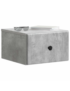 Mobiletto da notte a muro Grigio Cemento 34,5 x 33 x 20 cm 2