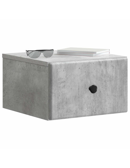 Mobiletto da notte a muro Grigio Cemento 34,5 x 33 x 20 cm