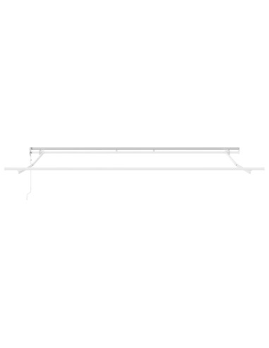 Tenda Retrattile Verde e Bianco 400 × 300 cm Tessuto