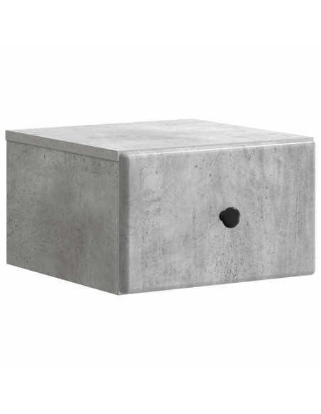 Mobiletto da notte a muro con cassetto 2 pcs Grigio Cemento
