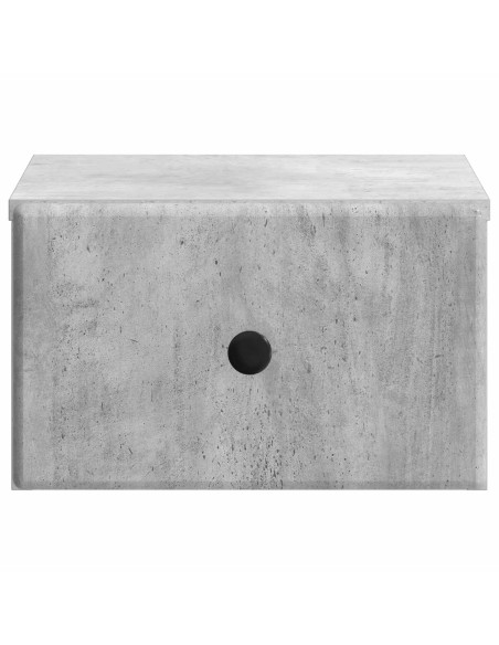 Mobiletto da notte a muro con cassetto 2 pcs Grigio Cemento