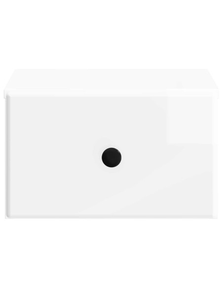 Mobiletto da notte a muro Bianco Lucido 34,5 x 33 x 20 cm
