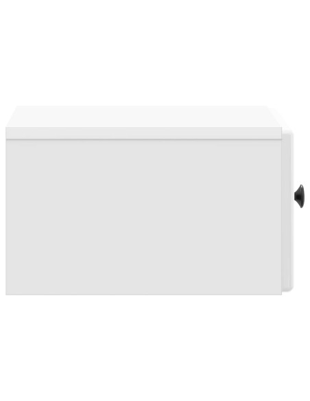Mobiletto da notte a muro Bianco Lucido 34,5 x 33 x 20 cm