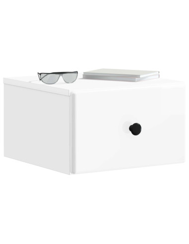 Mobiletto da notte a muro 2 pcs Bianco Lucido 34,5 x 33 x 20 cm