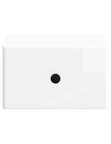 Mobiletto da notte a muro 2 pcs Bianco Lucido 34,5 x 33 x 20 cm
