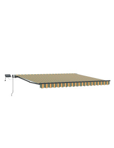 Tenda Retrattile Verde e giallo 450 ×350 cm Tessuto 2