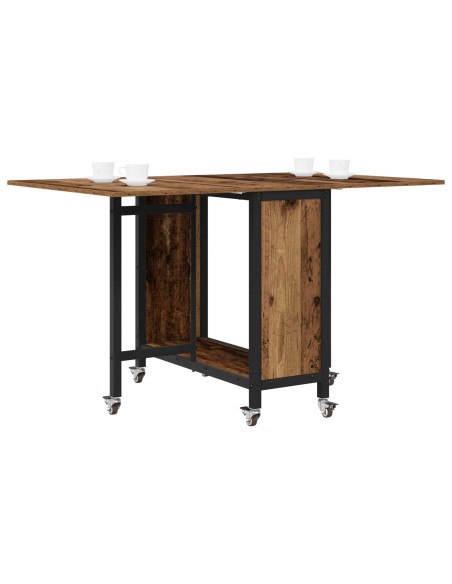 Tavolo da pranzo pieghevole con ruote 130 x 80 x 76,5 cm